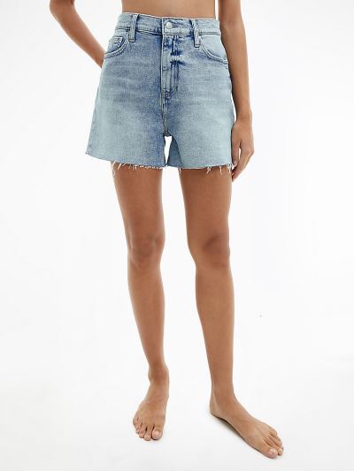 Calvin Klein Ruhák HU985937 | Calvin Klein Denim Mom Női Rövidnadrág Világos Kék